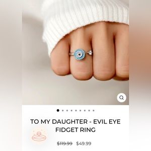 Evil Eye fidget ring adjustable